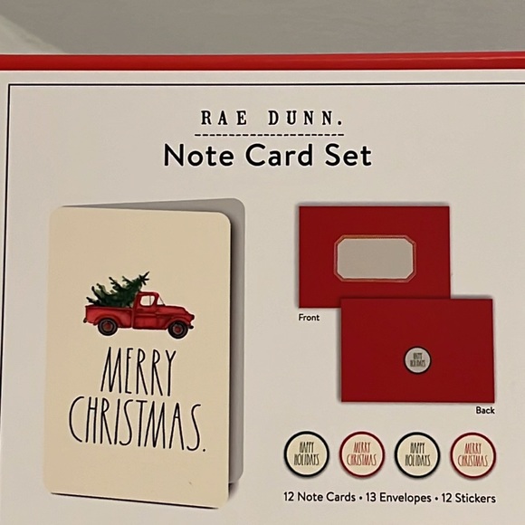 Rae Dunn Merry Christmas Note Card Set - Picture 2 of 2